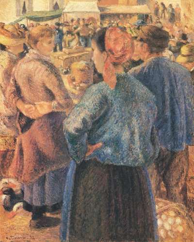 The Poultry Market, Pontoise by Camille Jacob Pissarro